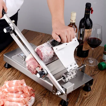 

ST300 Household Mutton Slicer Commercial Manual Meat Slicer Double Spring Automatic Meat Feeding Beef In Hot Pot Cutting Machine