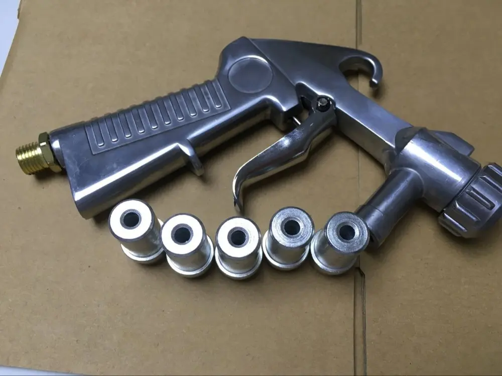 sand blast gun ,sandblaster gun with 5 silver blasting nozzles free