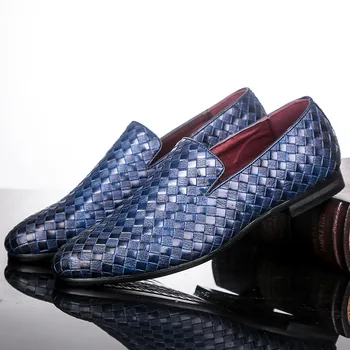 

2019 Men Shoes luxury Brand Braid Leather Casual Driving Oxfords Shoes Men Loafers Moccasins Italian Shoes for Men Flats 152