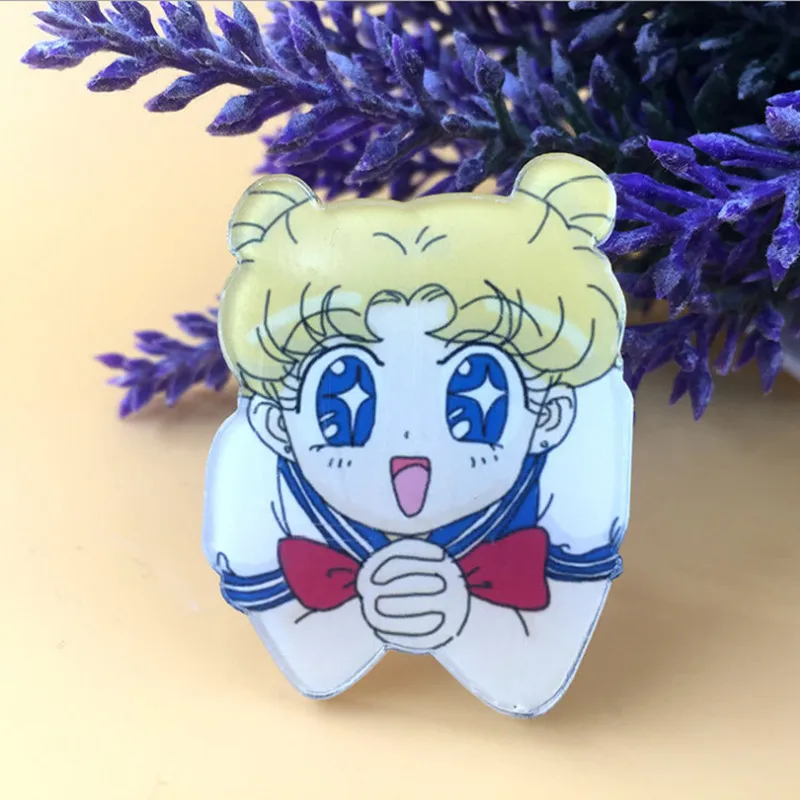 1 шт мультфильм Харадзюку иконы Kawaii Солдат Сейлор Мун акриловая брошь значки для