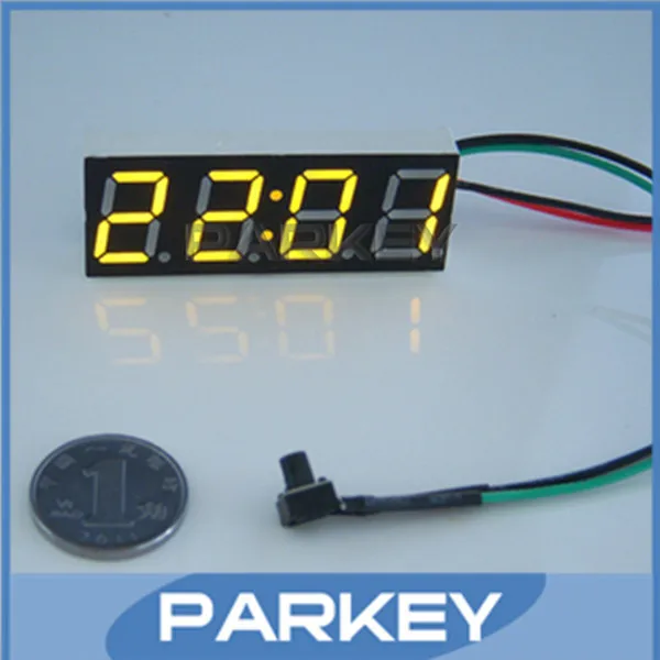 DC Clock Panel Meter 0.56" LED Yellow Display Electric Digital Clocks