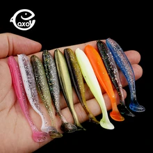 QXO 10 unids/lote de cebos blandos de silicona de 7cm 2g para la pesca en el mar Pva Swimbait Wobblers aparejos artificiales