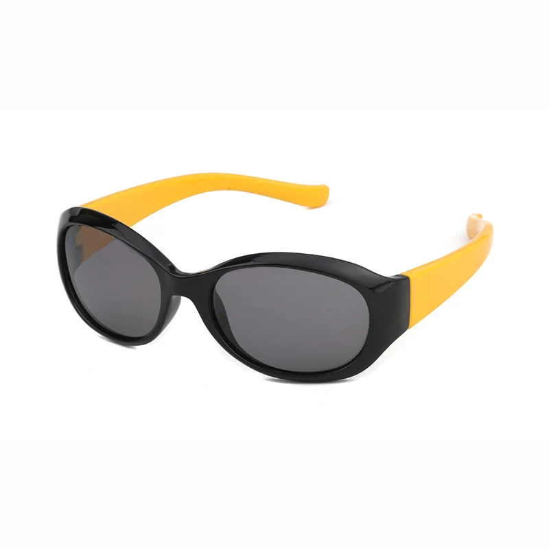 JIANGTUN, высокое качество, модные брендовые Детские солнцезащитные очки для маленьких мальчиков и девочек, подходят От 3 до 12 лет TR90, Поляризованные детские очки, модные очки - Цвет линз: C3 Black Yellow