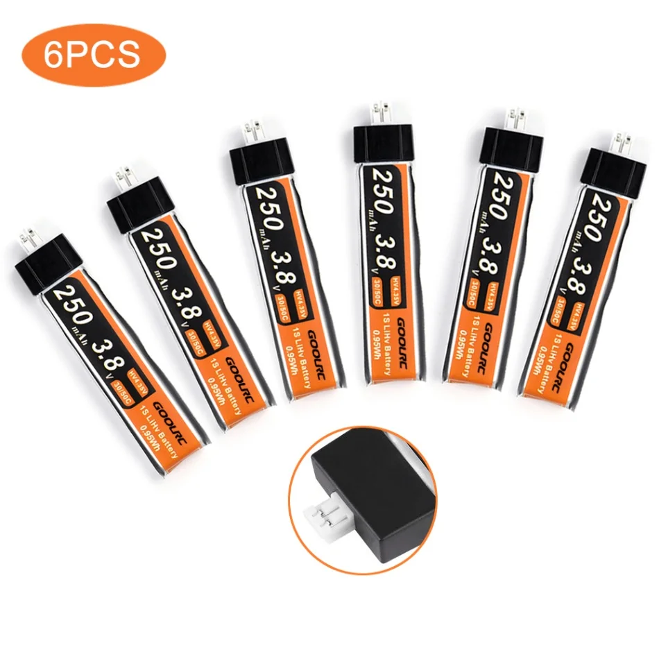 4 قطعة 6 قطعة يبو ترقية بطارية 3.8 V 250 mAh 30C ل FPV RC سباق Drone سيارة قارب روبوت