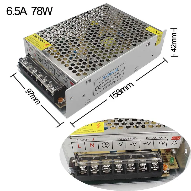 6.5A 80W led power supply