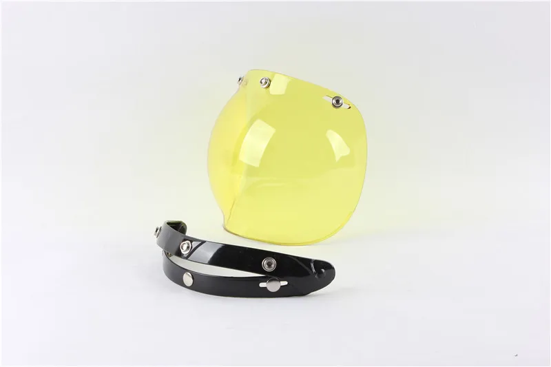 Доступно 3/4 открытым лицом винтажный шлем прозрачный защитный смотровой щиток объектив черный прозрачный 6 цветов - Цвет: yellow and frame