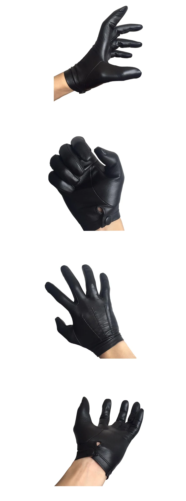 14HAO New Overlay Hanging Link Comfort Leather Gloves Decoration -170 Black 