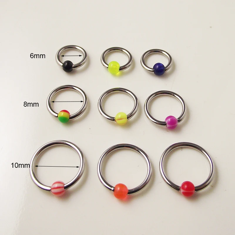 2pcs En Acier Inoxydable Boule Sourcils Oreille Nombril Belly Lip Piercing Bar Ring 16 G