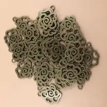 Античная бронза с покрытием цветочный Шарм кулон для DIY изготовления 22x25 мм 30 шт в партии(T507) Новинка