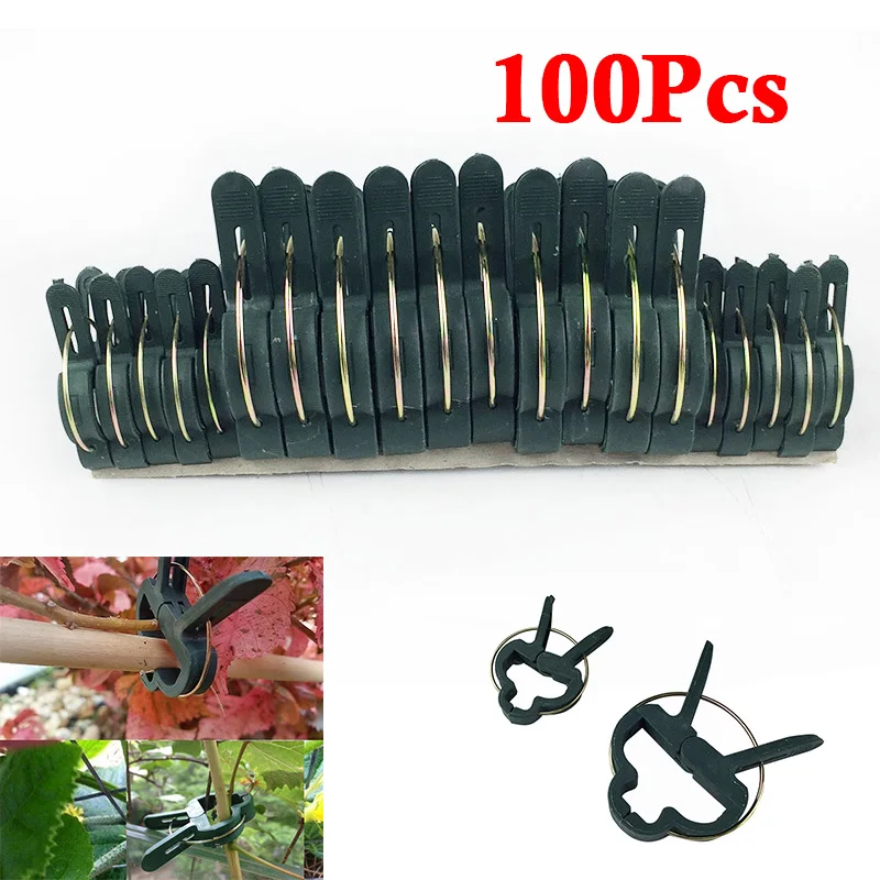 

Accessories Tools Straighten Flexible Plastic Clamps Ties Plant Support Clips Wire Rod Seedling stems 200 pcs Set