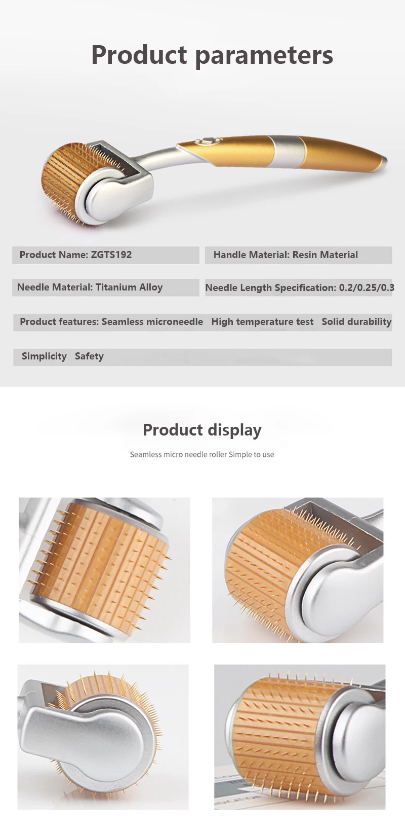 Новейшая модель; Дерма ролик на Дермо ролики Титан 192 иглы 0,2/0,25/0,3 мм для Уход за лицом и выпадения волос Лечение Уход за кожей