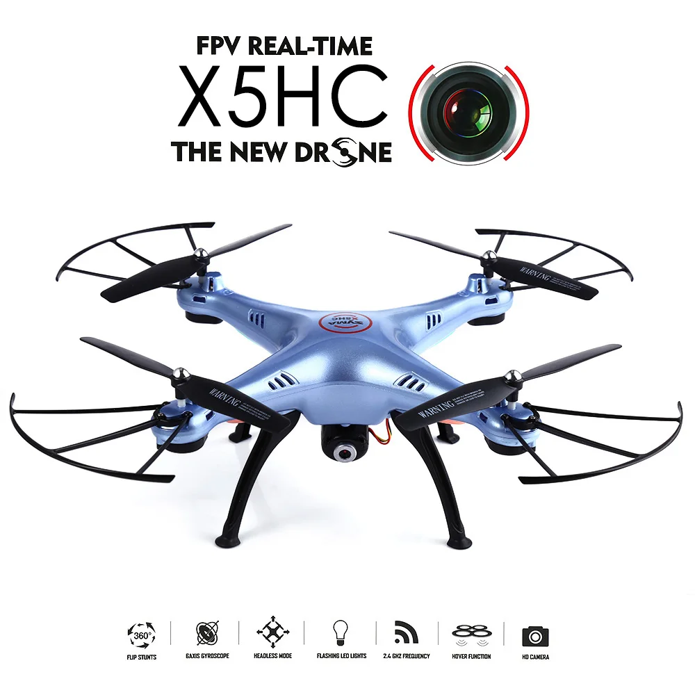 X5HC 2 4 ГГц 4CH 6-axis Gyro RC Дрон с 2.0MP HD Камера 360 выворот CF режим висения Функция