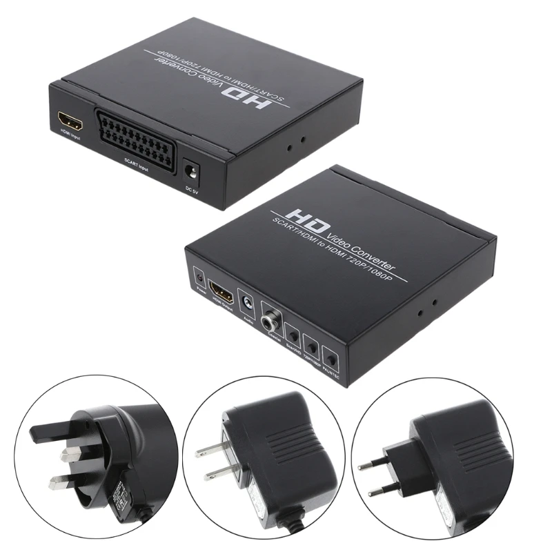 SCART+ HDMI в HDMI HD видео конвертер 720P 1080P 3,5 мм коаксиальный аудио выход
