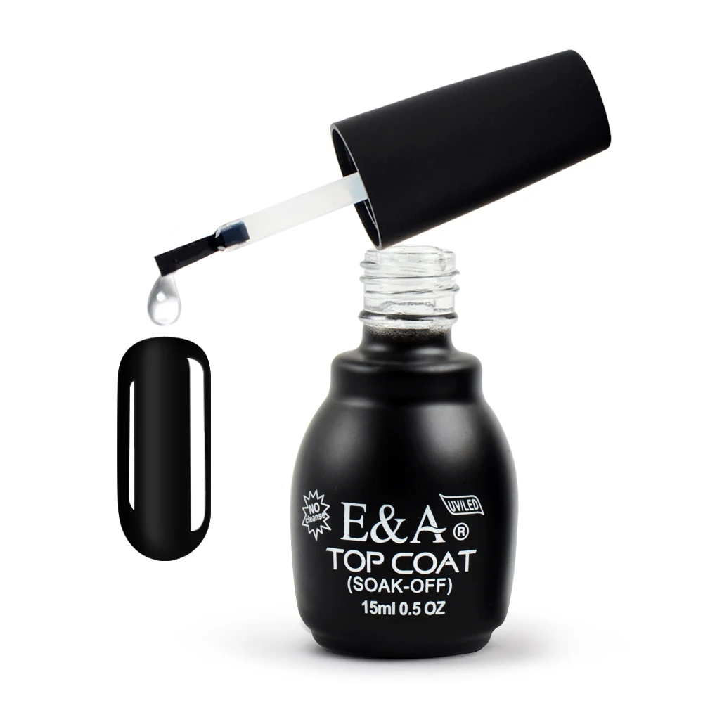 E & ногтей Top Coat Длительный Soak Off ясно Лаки для гель-лака 15 мл - изображение