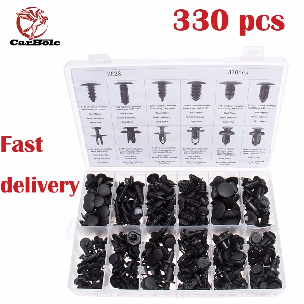 CarBole 330 Clips Automotive Push Pins Retainers Assortment For GM Ford