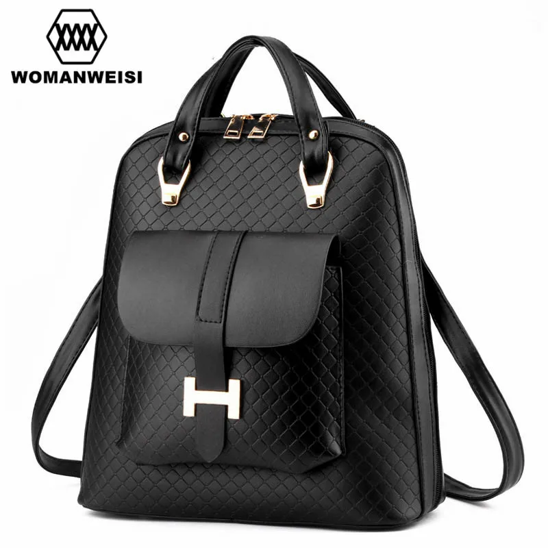 2017 New Fashion Women Travel Backpack High Quality Leather Female Backpack Famous Brand Designer School Bags