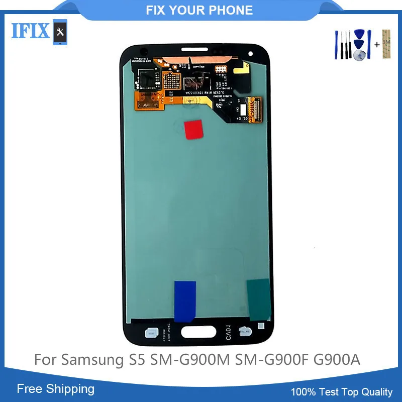 

For Samsung S5 SM-G900M SM-G900F G900A LCD Display Touch Screen Digitizer Complete 100pcs/lot