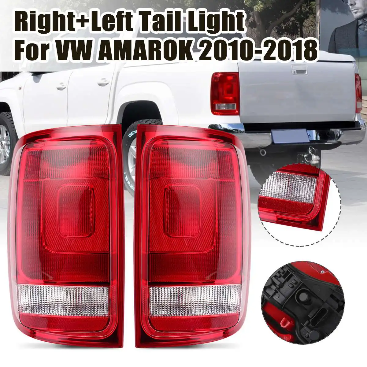 Задний светильник для VW Amarok 2010 2011 2012 2013 1 пара задний светильник s задний тормозной сигнал противотуманный светильник лампа для дыма пикап DRL - Цвет: 2pcs no board