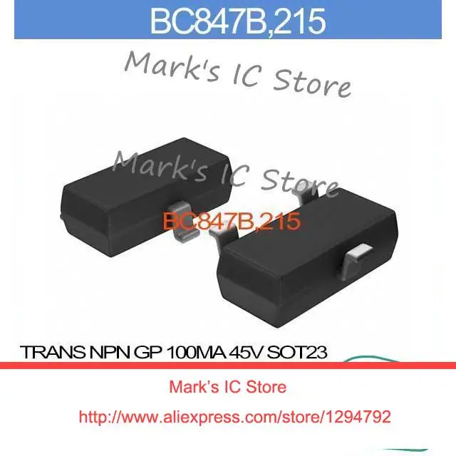 BC847B,215 TRANS NPN GP 100MA 45V SOT23 BC847B,2 847B,2 BC847B 847B,21 ...