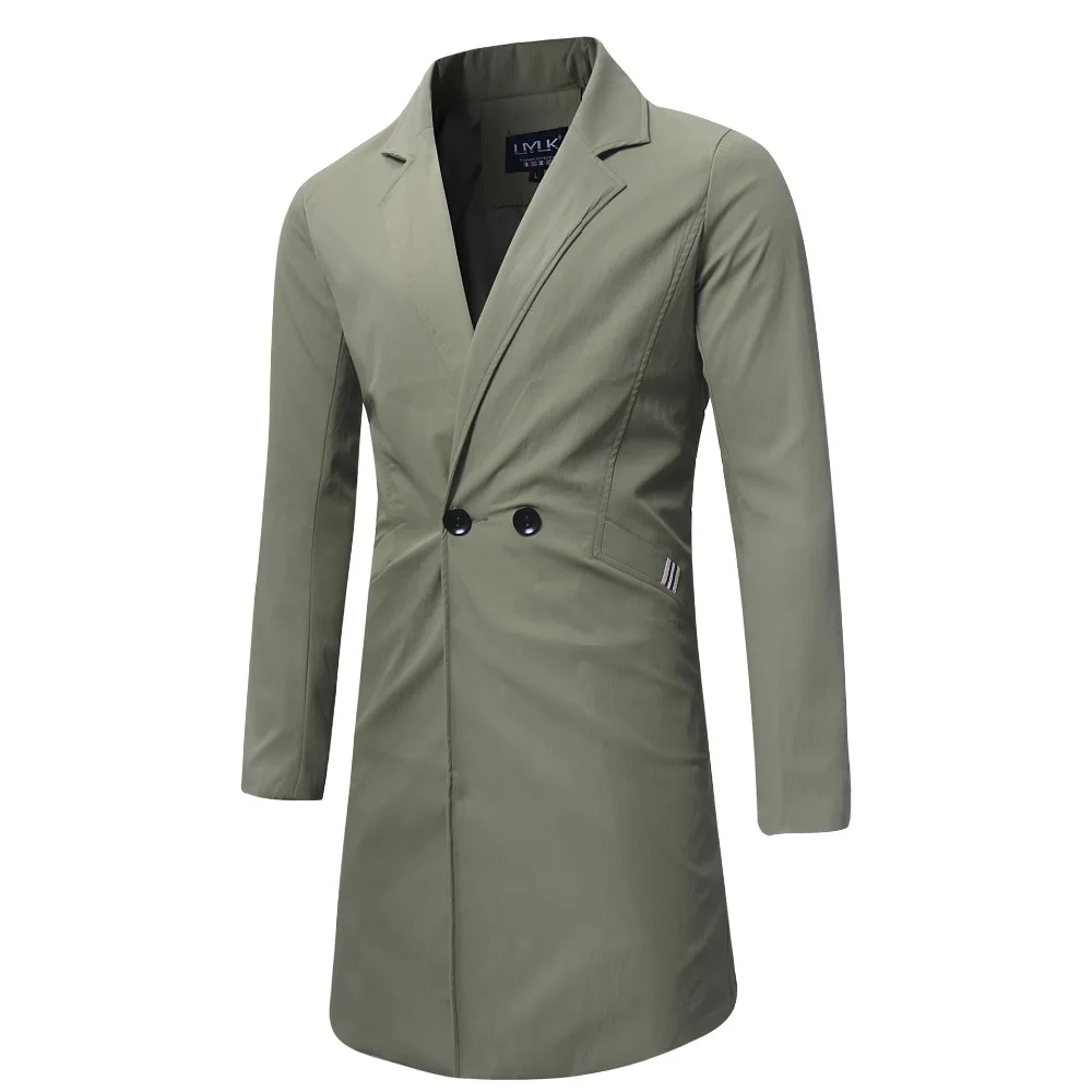 

Winter Men Long Coat Trench fWindbreaker Coat Slim Fit Casual Plus Size Male Clothing Autumn Long Jacket Double Breasted Outwear