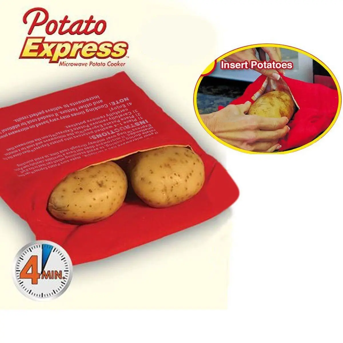 

Red Washable Cooker Bag Microwave Baking Potatoes Bag Rice Pocket Cooking Tools Easy To Cook Kitchen Gadgets Baking Tool