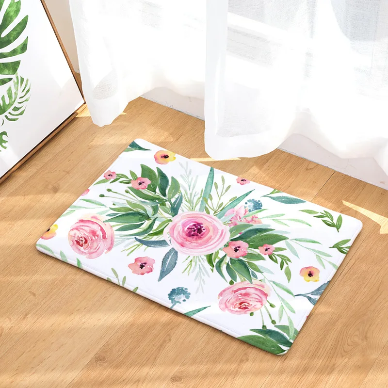 CAMMITEVER Retro Floral Carpet Bedroom Rug Decorative Stair Mats Home Decor Crafts Waterproof Door Mat CAMMITEVER Retro Floral Carpet Bedroom Rug Decorative Stair Mats Home Decor Crafts Waterproof Door Mat