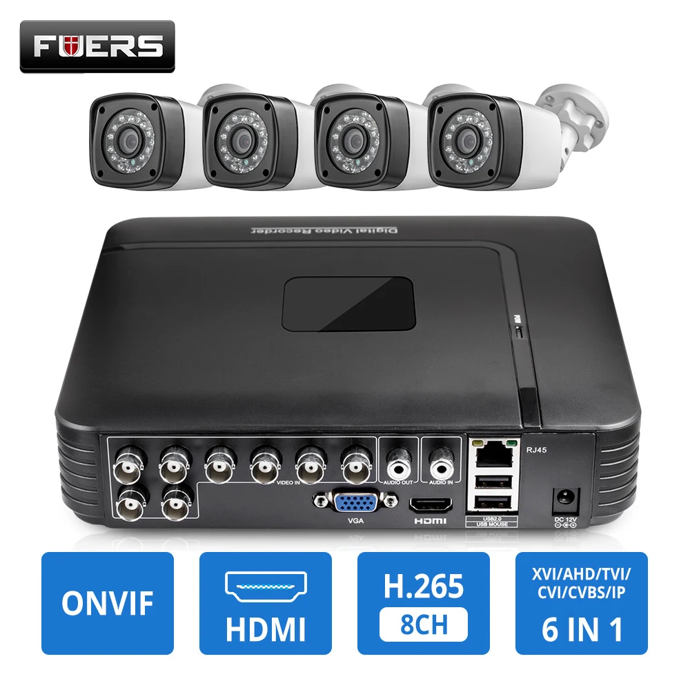 

CCTV HD 4MP Camera 8CH 6in1 AHD DVR H.265 Surveillance System Waterproof Outdoor Camera Security System Video CCTV P2P HDMI Kit