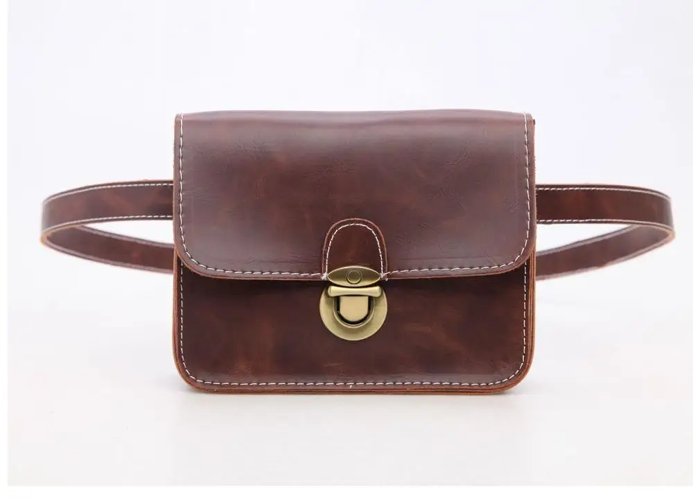 Женская поясная сумка высокого качества PU кожаный ремень сотовый телефон кошелек мода путешествия Poucn для женщин подростков девочек - Цвет: Brown