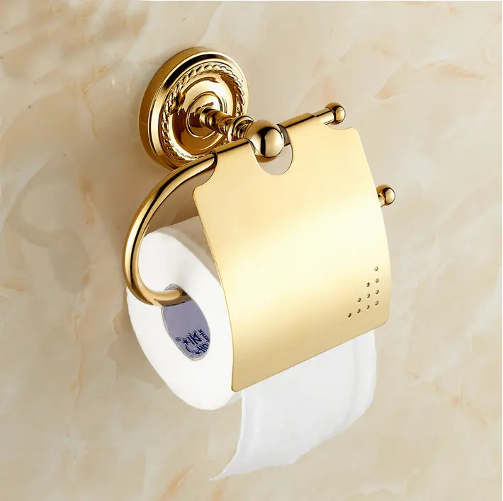 Beelee BA6110G Bathroom Tissue Holder toilet Paper Holder Solid Brass Wall mounted Toilet Roll Holder