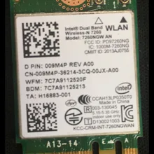 Беспроводной адаптер карта для Intel 7260NGW Это двухдиапазонный Беспроводной-N 7260 Bluetooth 4,0 карты Dell 09M4P 009M4P