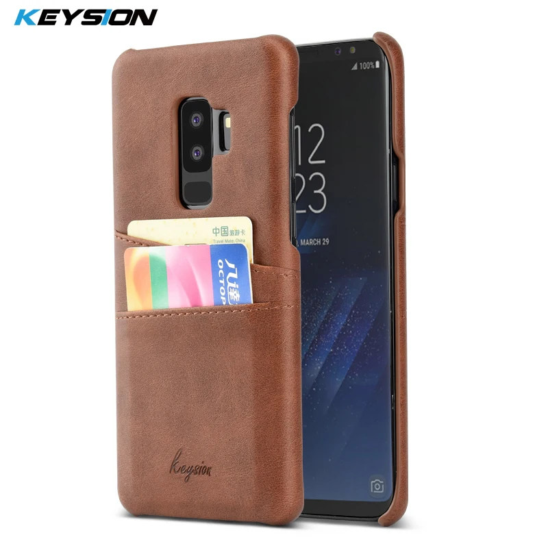 

KEYSION Phone Case For Samsung Galaxy S10 Plus S9 Leather Luxury Vintage Wallet Card Slots Back Cover For S10+ Note 9 8 Fundas