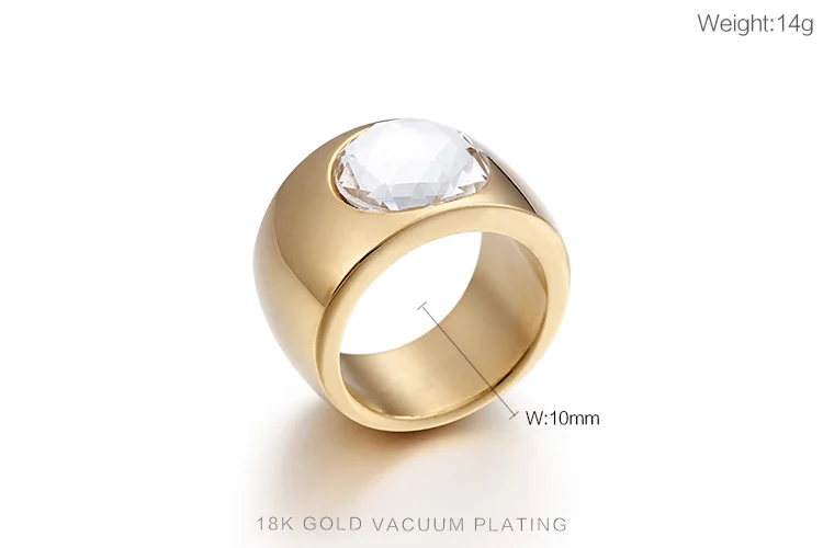 Kalen, большие стразы, кольца для женщин, нержавеющая сталь, Дубай, золотые кольца на палец, Femme, обручальные кольца, ювелирные изделия из Китая