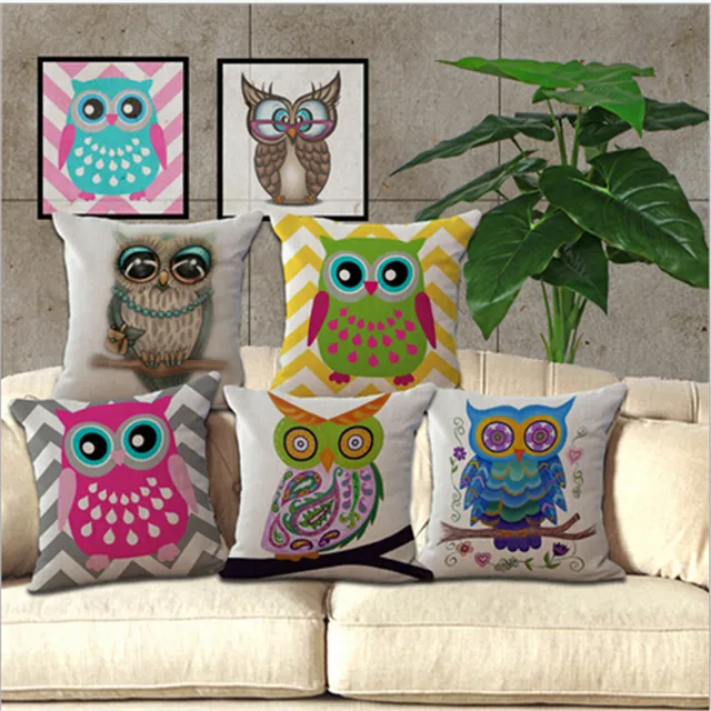 45 45cm Eyes Owl Throw Sofa Home Decorative Pillows Car Sets 45 45cm Eyes Owl Throw Sofa Home Decorative Pillows Car Sets Square Cotton Linen