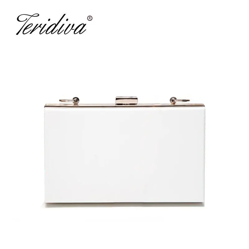 

Teridiva Acrylic Transparent Clutch Bag Chain Box Bag Mini Women Messenger Bag Party Day Clutches Purse Wallet Evening Bags