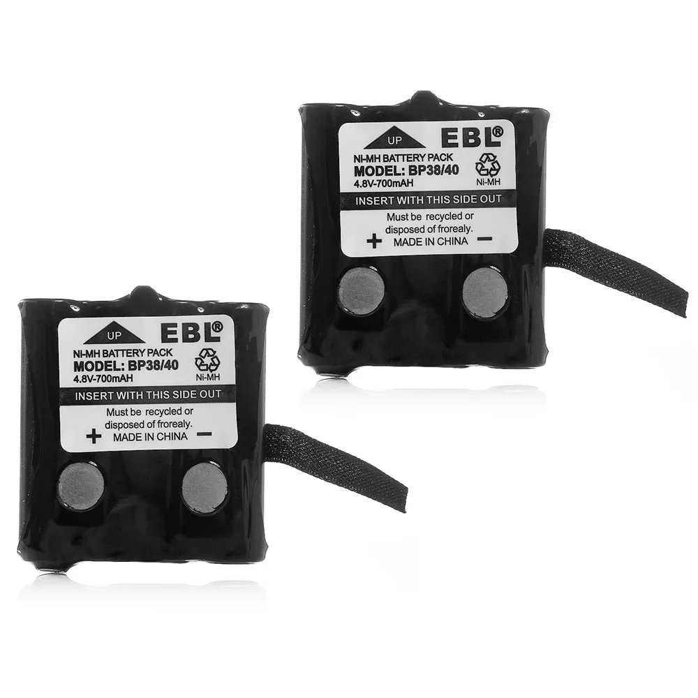 2pcs EBL 2 Way Radio Battery 700mAh 4.8v Replacement Battery For Uniden