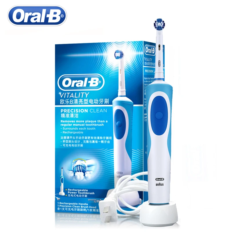 

Oral B 2D Rotation Electric Toothbrush Vitality Daily Cleaning Rechargeable Inductive Charge 110-240V Toothbrush Brush Head