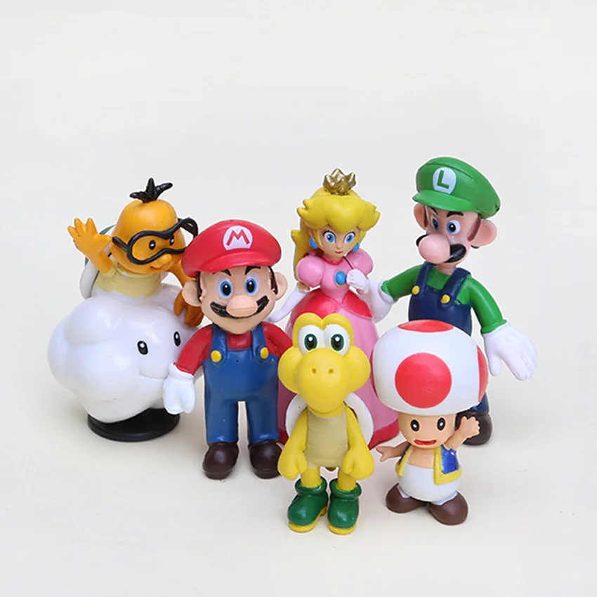 5 компл./лот Super Mario Bros 1-2," Рисунок игрушки куклы Fun коллекционные ПВХ Цифры Super mario рис игрушка yoshi Луиджи 18 шт./компл