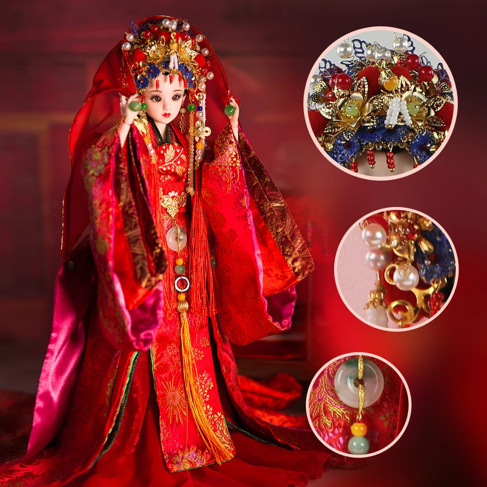 

Fortune Days East Charm ancient costume doll 1/6 like BJD Blyth dolls Song Dynasty Bride with makeup wedding High Quality gift