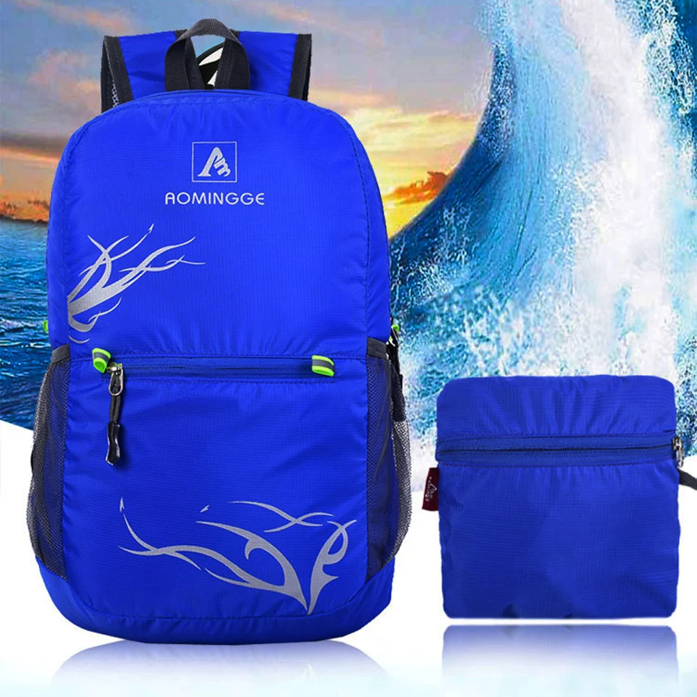 

2017 Portable Fashion Travel Backpacks Folding Bag Zipper Soild Nylon Back Pack Daily Traveling Women men Shoulder Bags