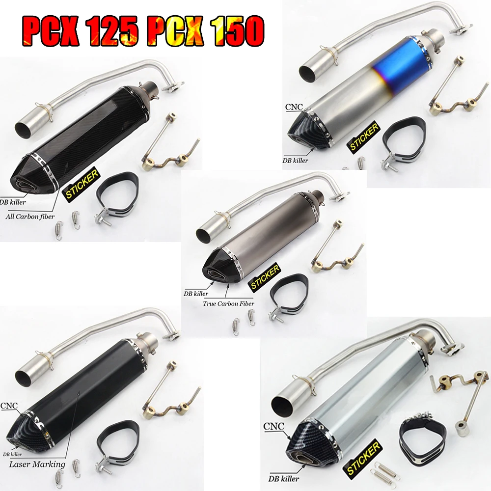 

PCX 125 PCX 150 Fit For HONDA PCX125 PCX150 2014-2017 Motorcycle Scooter Exhaust Muffler Full System Middle Pipe Slip-On Escape