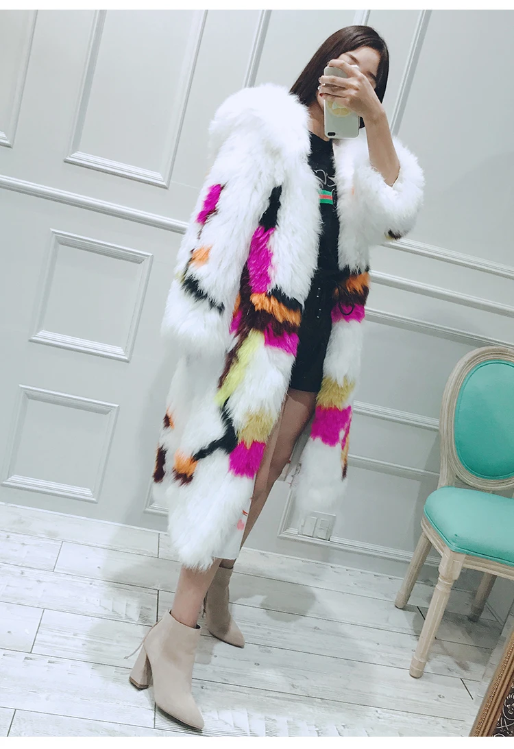 gennuine real knitted fox fur coat with hoody  (8)