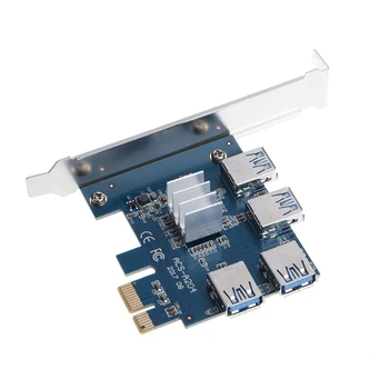 

PCI-E to PCI-E Adapter 1 Turn 4 PCI-E Slot One to Four USB 3.0 Mining Special Riser Card Drop shipping