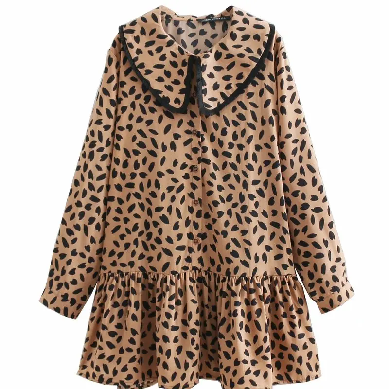 

BB45-9020 European and American fashionable sugarleopard loose dress 0215