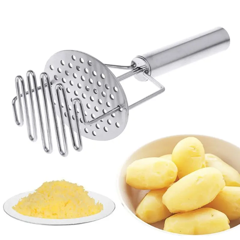 Stainless Steel Double Layer Potato Masher Professional Wave Shape Mash