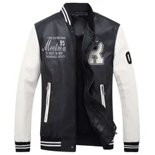 Высокое качество Мужская кожаная куртка мужская куртка для отдыха куртка мотоциклетная кожаная куртка бейсбольная форма