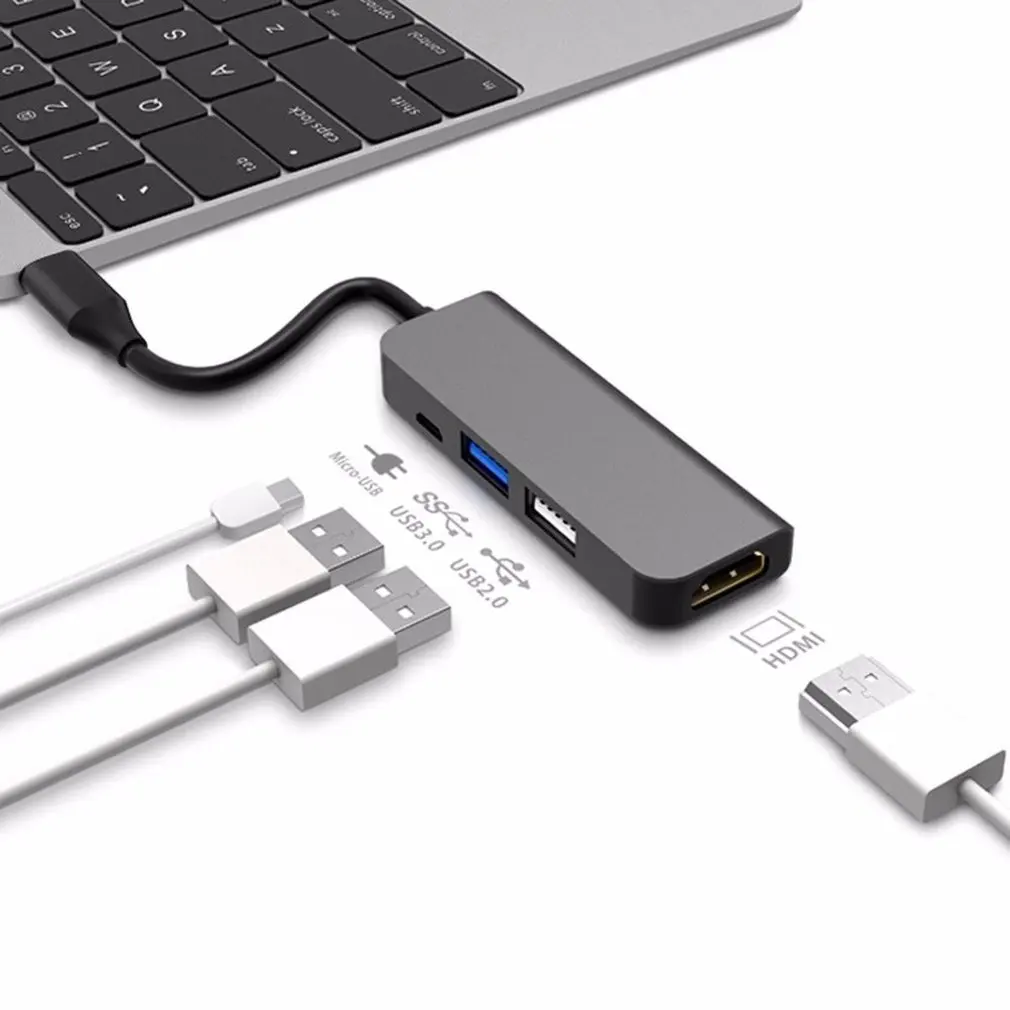 Алюминиевый usb type-C 7в1 концентратор адаптер 4 K HDMI кард-ридер USB 3,0 87 Вт зарядка PD type c к HDMI USB3.0 PD концентратор