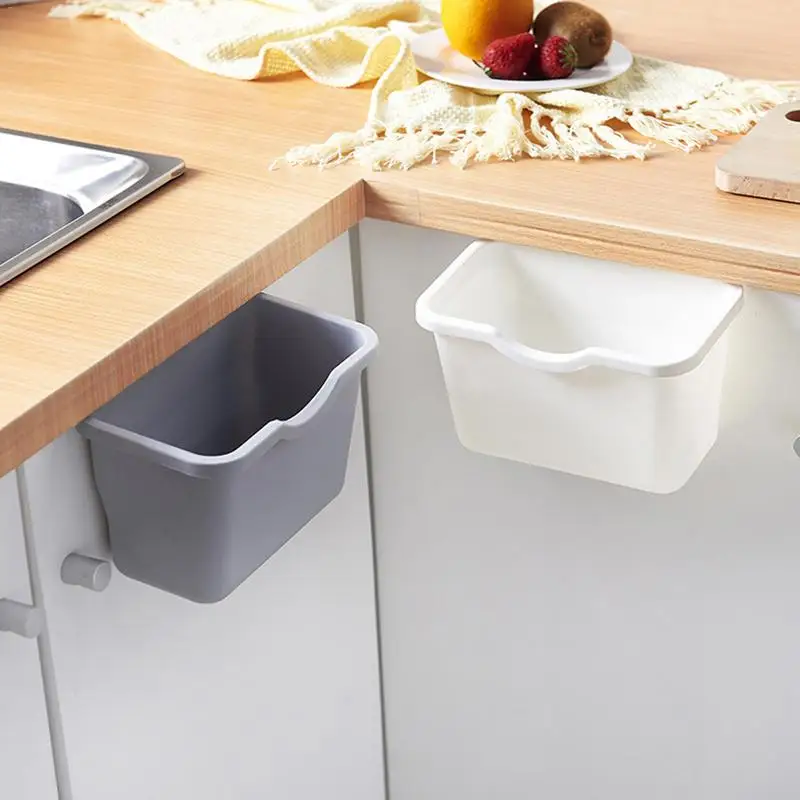

Trash Storage Box Door Back Hanging Desktop Rubbish Plastic Container Kitchen Organizer Garbage Boxes Free shipping