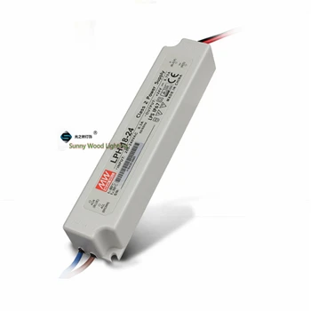 

2PCS/LOT IP67 LPS Class 2 ,200-240Vac input ,24VDC output power supply ,0.75A 18W driver for outdoor CE LPH-18-24