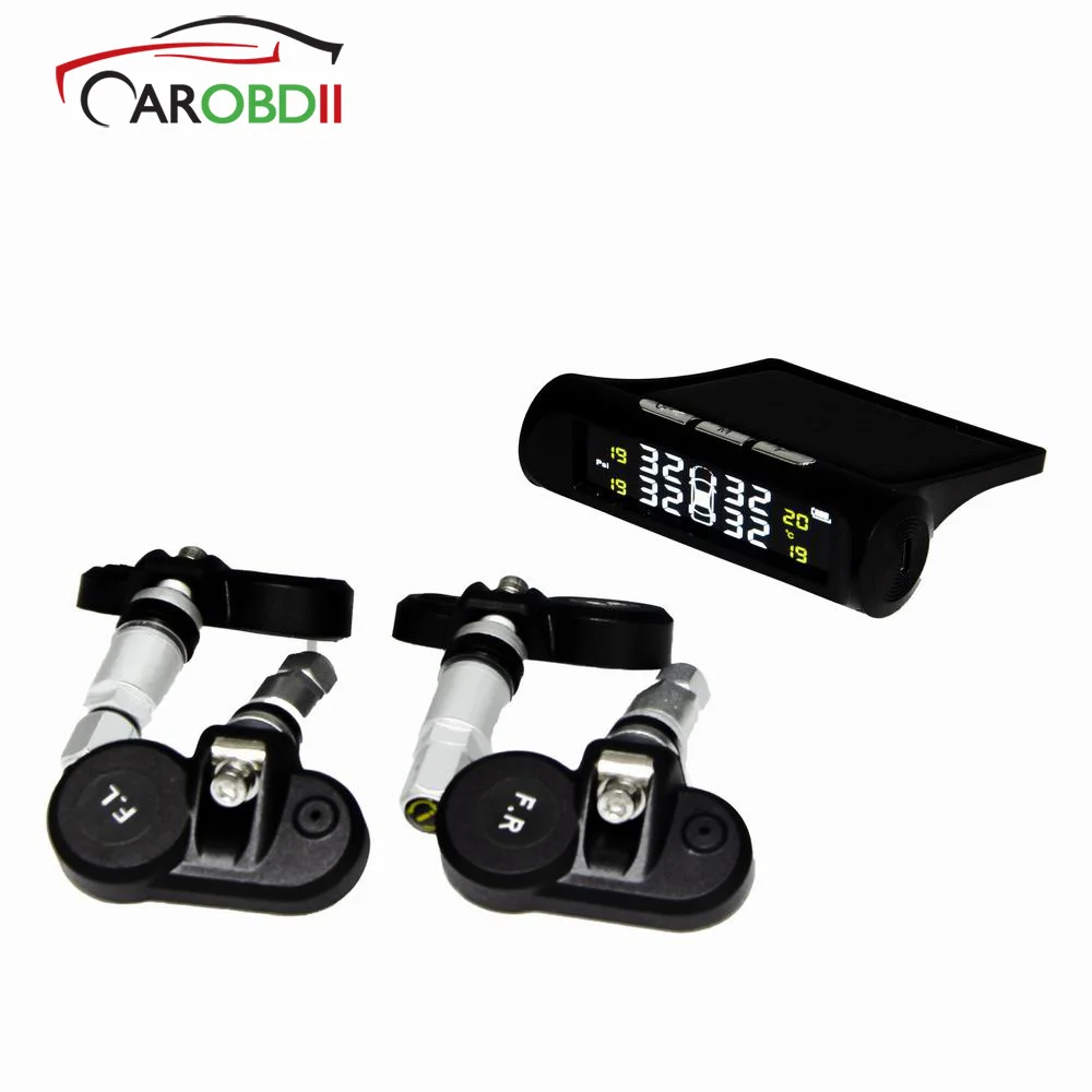 

Solar TPMS Car Tire Pressure Monitoring System Internal / External Sensors Temperature Tyre Pressure Monitor Sensor Warning