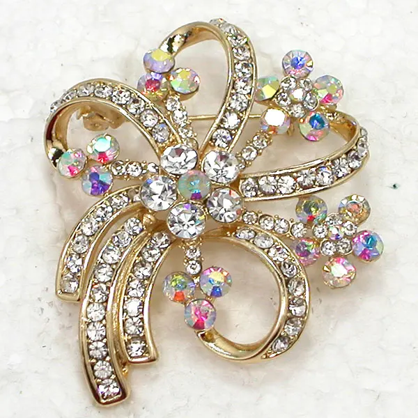 

12pcs/lot Wholesale Fashion Brooch Rhinestone Bridal Wedding Flower Pin brooches Jewelry gift C102307